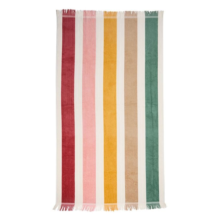 Retro Stripes Beach Towel