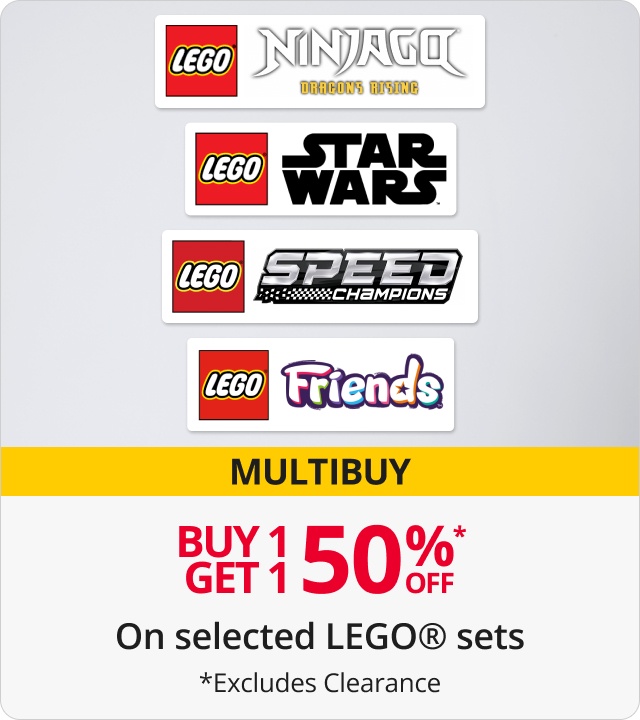 Buy 1 get 1 50% off selected Lego 