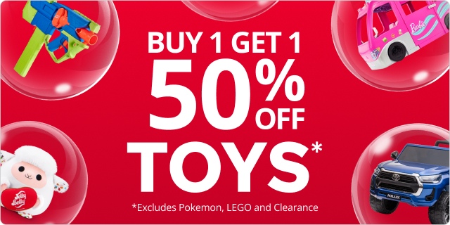 Buy 1 get 1 50% off selected Toys