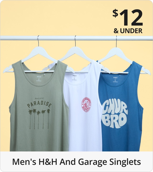 Men's H&H Garage Singlets $12 & Under 