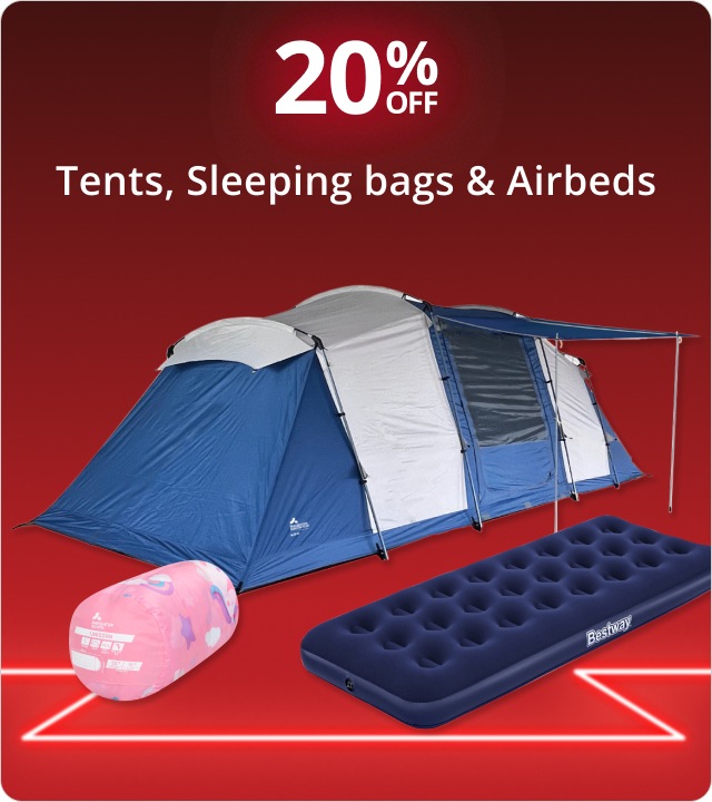 20% Off Tents, Sleeping Bags & Airbeds 