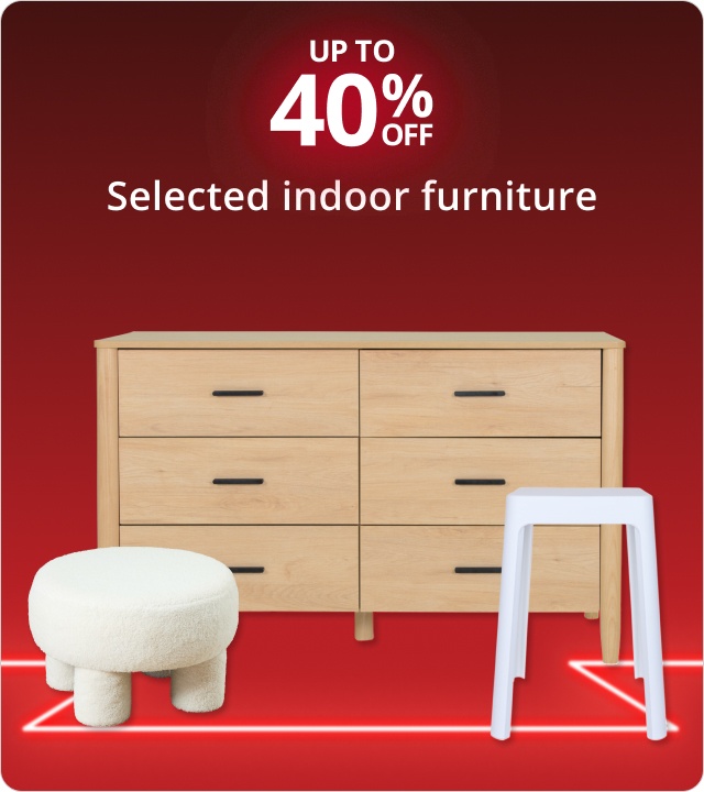 40% Off selected indoor furniture 