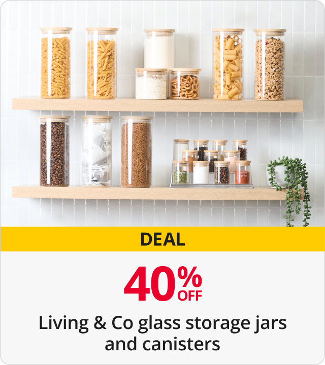 40% Off Living & Co Glass Storage jars & canisters 