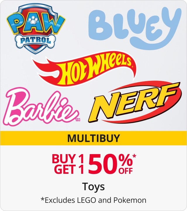 Buy 1 get 1 50% off selected toys