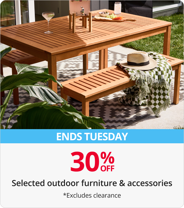 30% Off Selected Outdoor Furniture & Accessories 