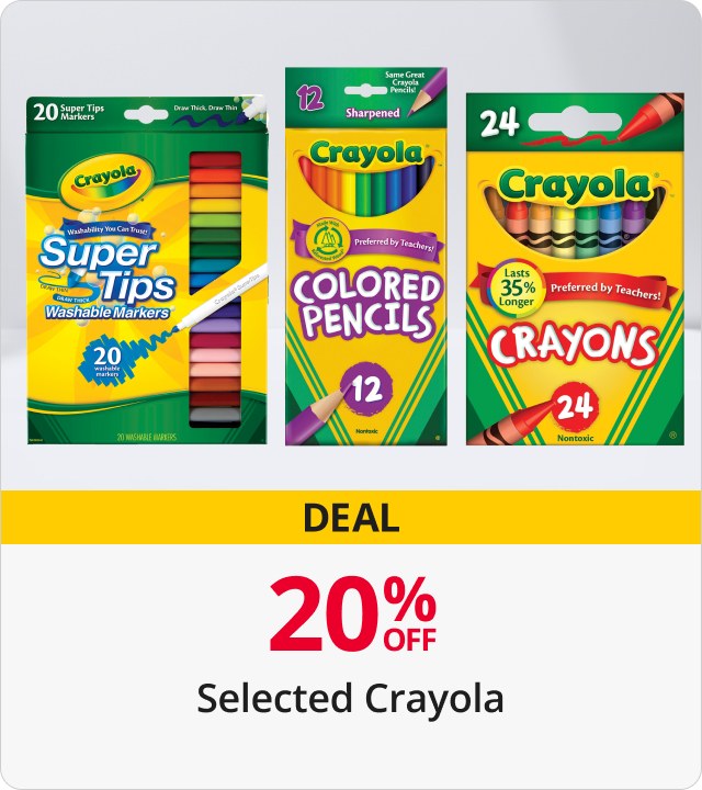 Selected Crayola 20% off