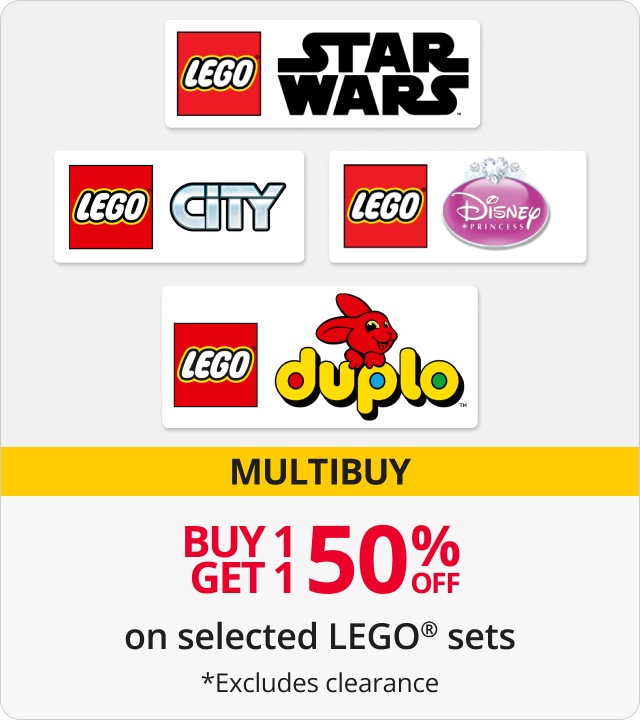 buy 1 get 1 50% off on selected LEGO Sets 