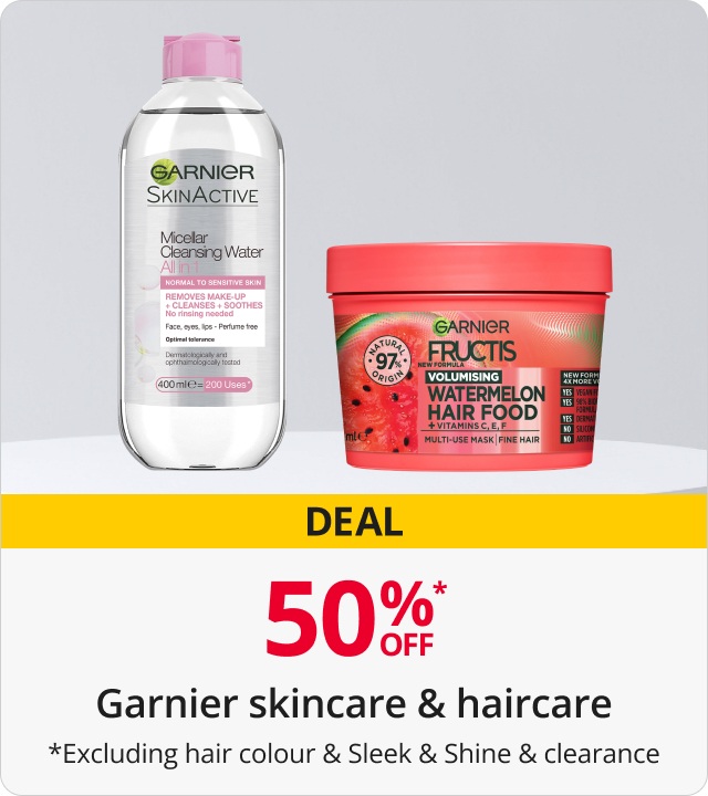 50% Off Garnier Skincare & Haircare 
