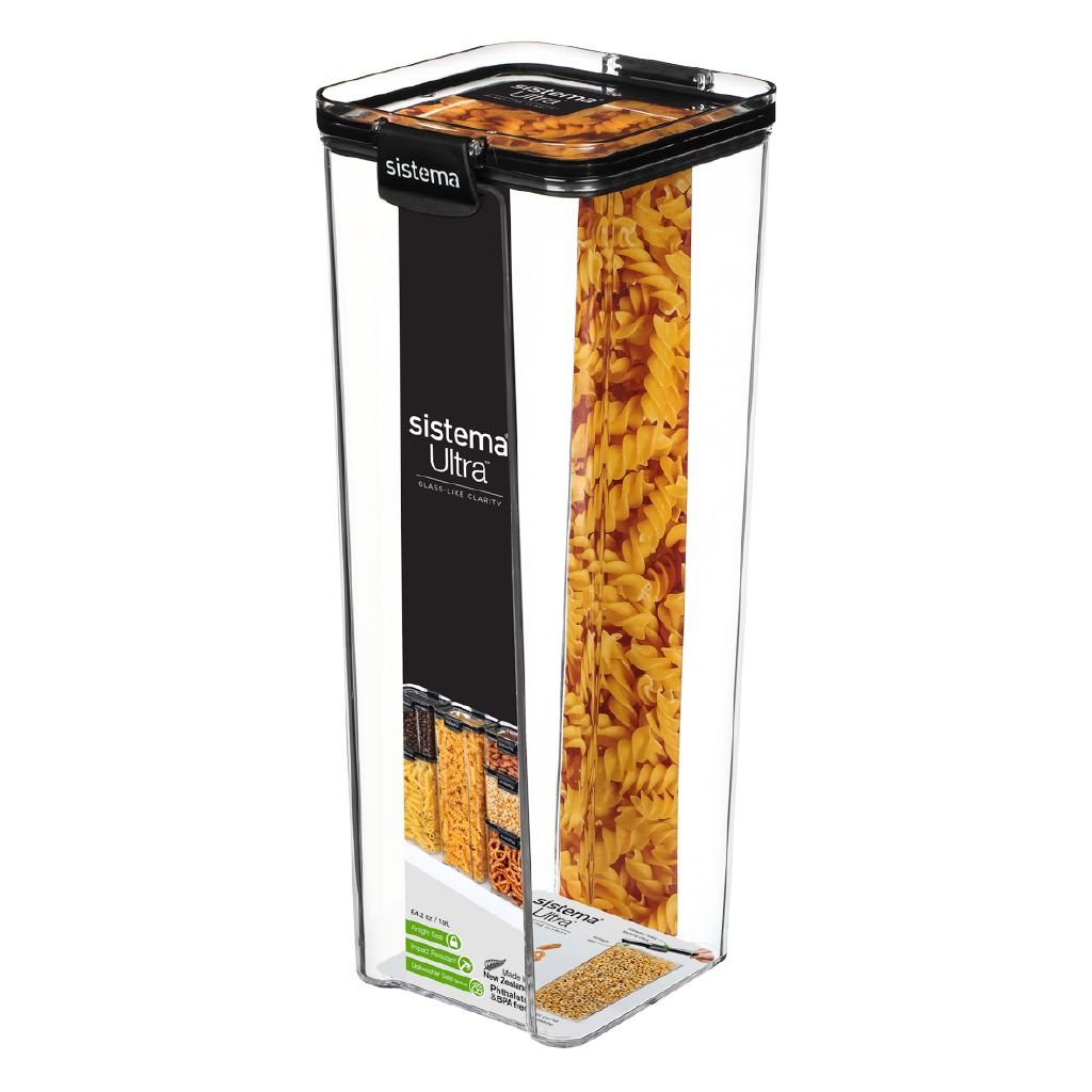 Sistema Ultra Tritan Canister Square Black 1.9L