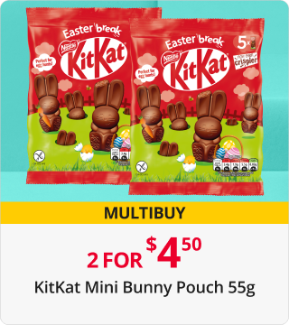 2 for $4.50 kitkat mini bunny pouch 55g
