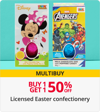 Buy 1 get 1 50% off Licensed Easter Confectionery 