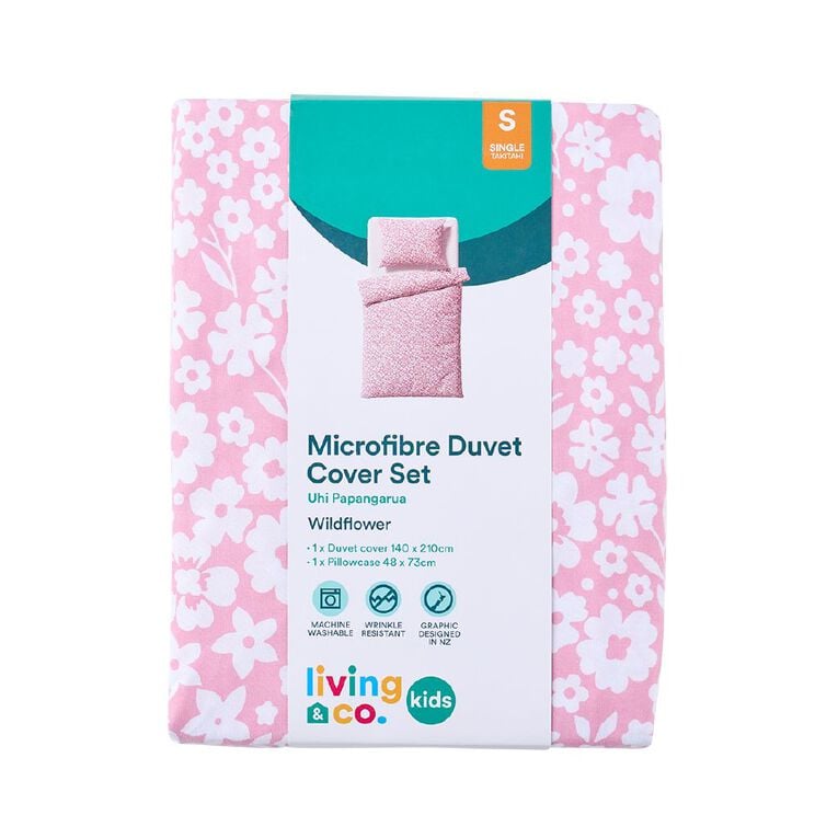 Living & Co Kids Duvet Cover Set Wildflower Multi-Coloured Single