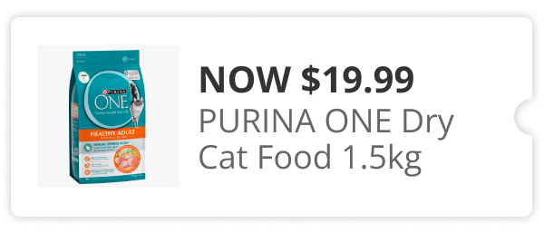 Purina one dry cat food 1.5kg now $19.99