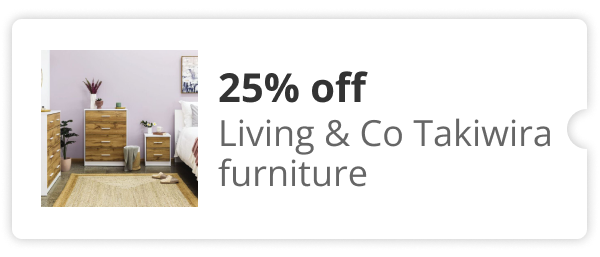 25% Off Living & Co Takiwira furniture 