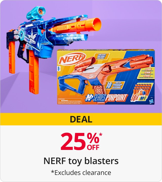 25% Off Nerf Toy blasters 