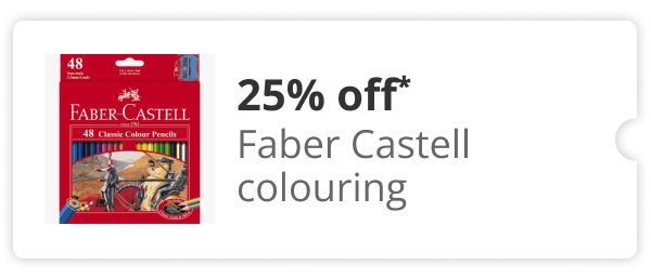 25% off Faber castell colouring 