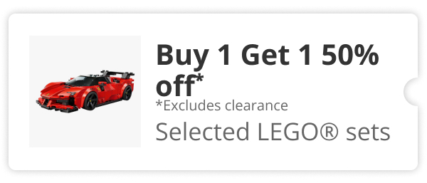 Buy 1 get 1 50% Off Selected Lego Sets 