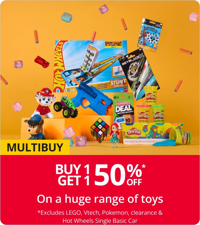 Buy 1 get 1 50% Off Selected Toys