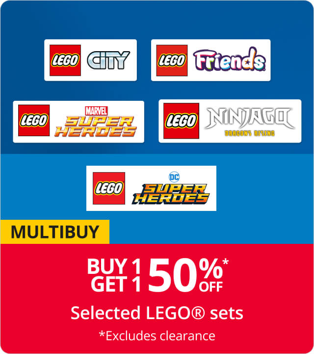 Buy 1 get 1 50% Off Selected Lego sets 