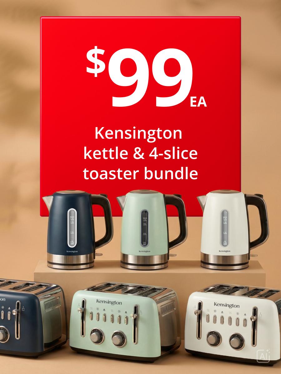 Kensington kettle & 4-slice toaster bundle