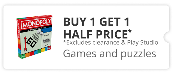 Buy 1 get 1 half price on games & puzzles 