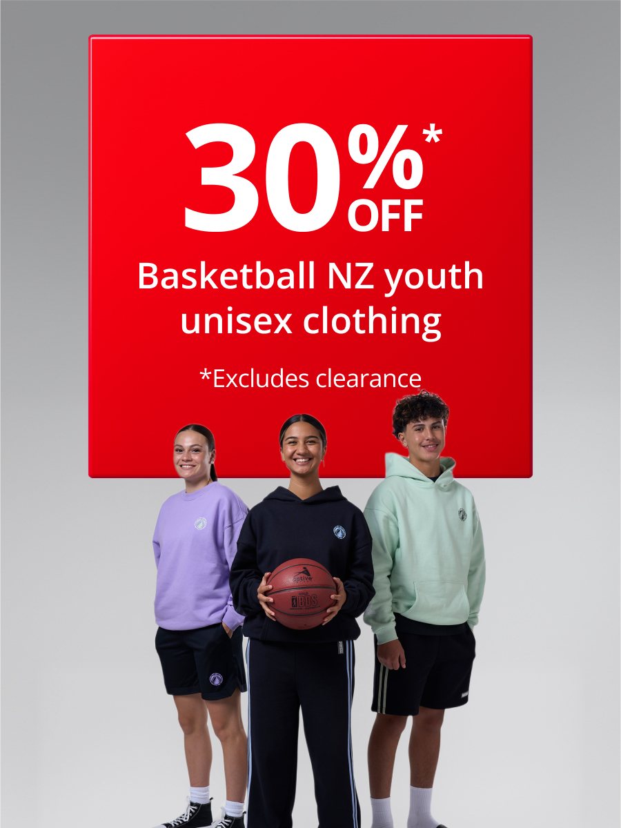 30% Off Basketball NZ Youth Unisex Clothing 