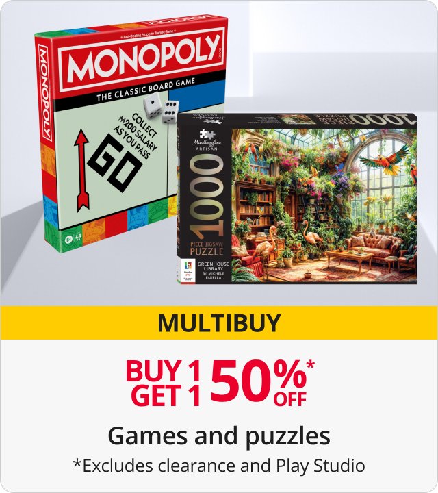 Buy 1 get 1 half price on games & puzzles 