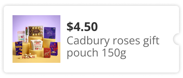 $4.50 Cadbury Roses Gift Pouch 