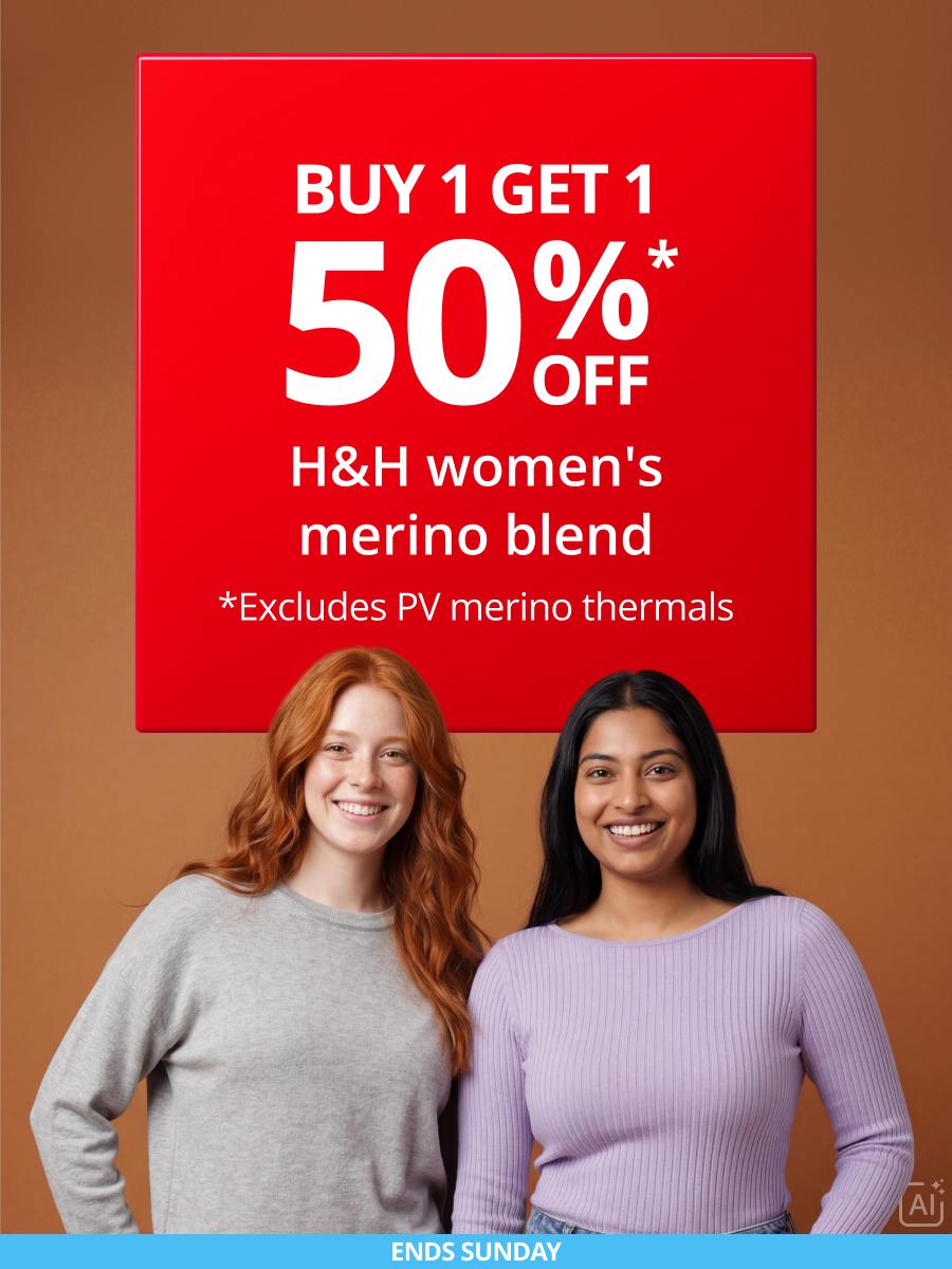 Buy 1 Get 1 50% Off H&H Women's Merino Blend 