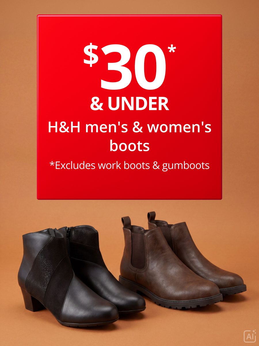 $30 & Under H&H Men's & Women's Boots 
