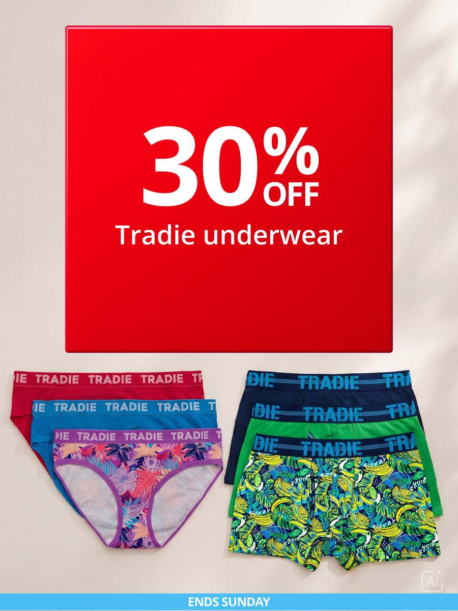 30% Off Tradie Underwear 