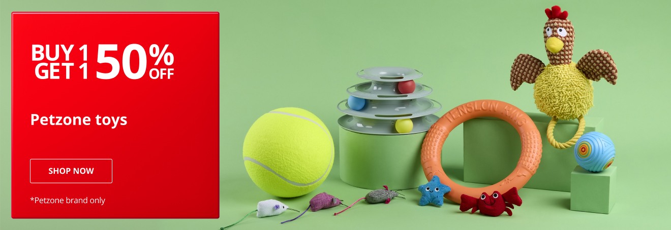 Buy 1 get 1 50% off petzone toys 