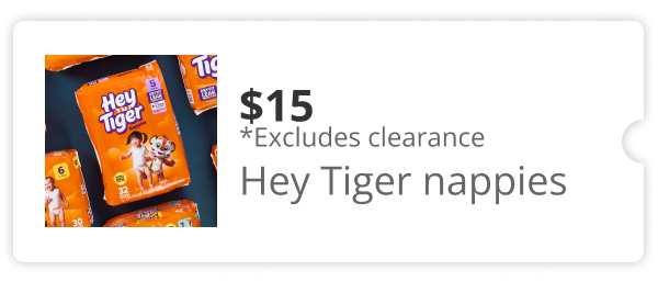Hey Tiger Nappies $15