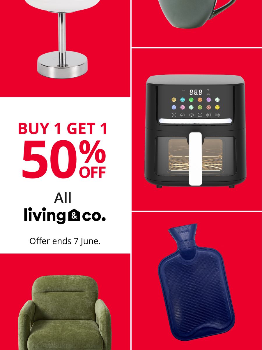 Buy 1 get 1 50% off all living & co