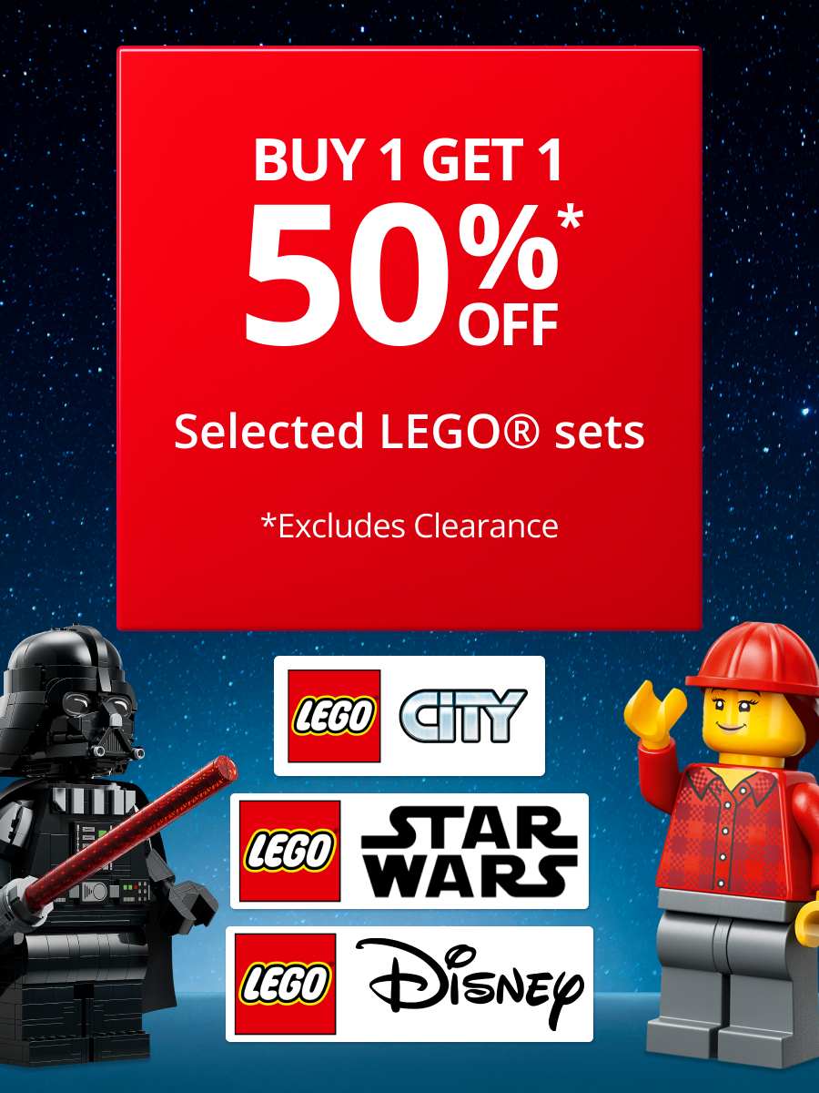 Buy 1 get 1 50% off selected Lego sets