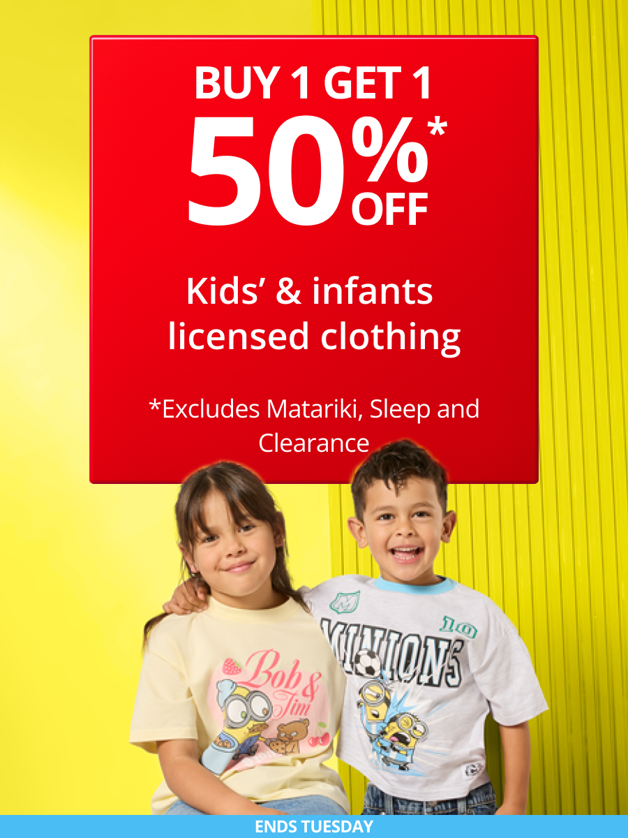 Buy 1 Get 1 50% Off Kids & Infants licensed clothing 
