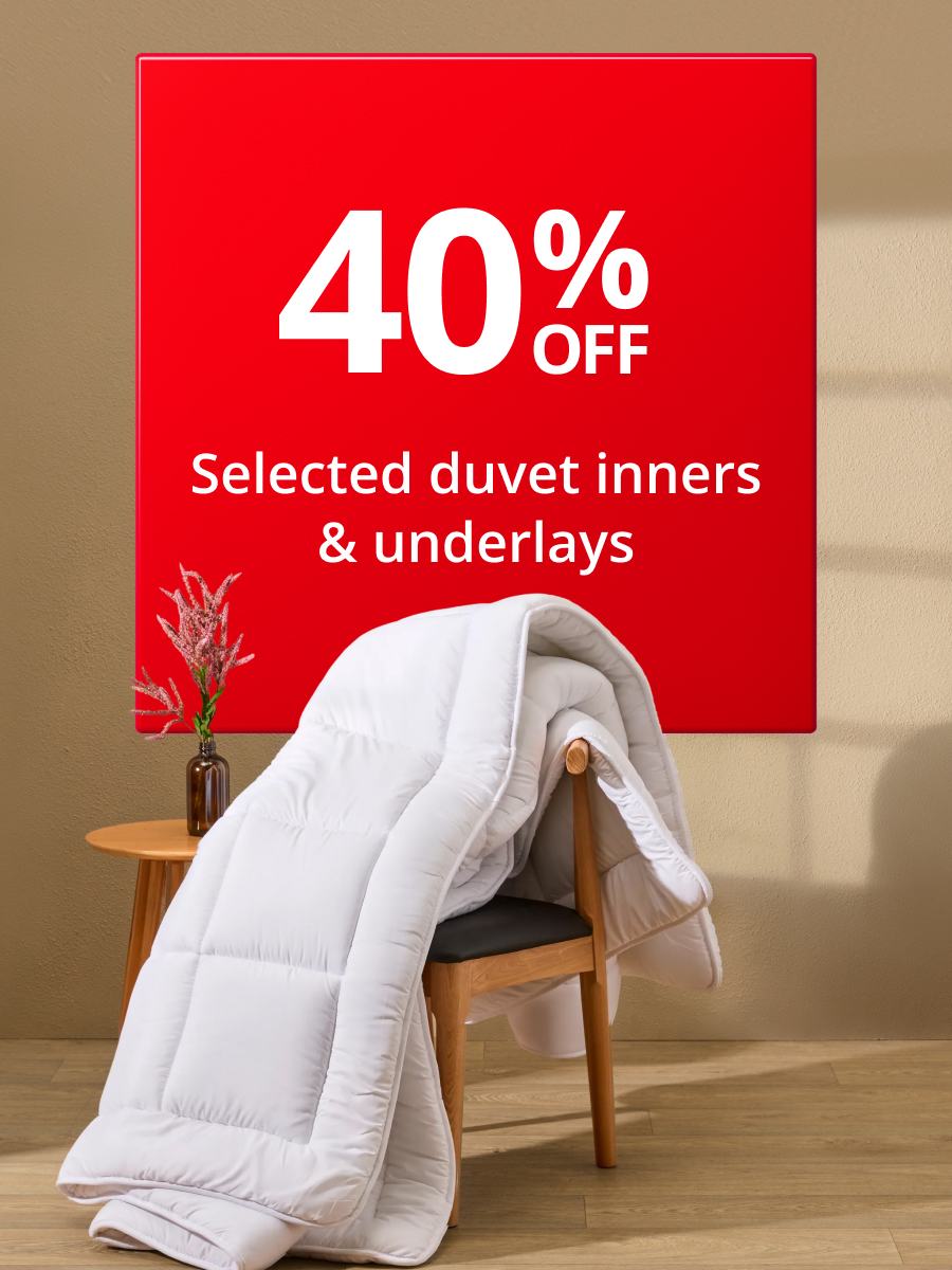 40% off Selected duvet inners & underlays