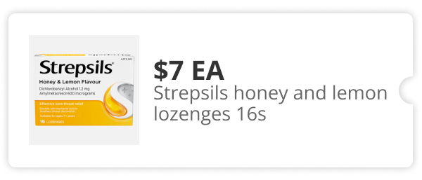 $7 EA Strepsils honey & Lemon