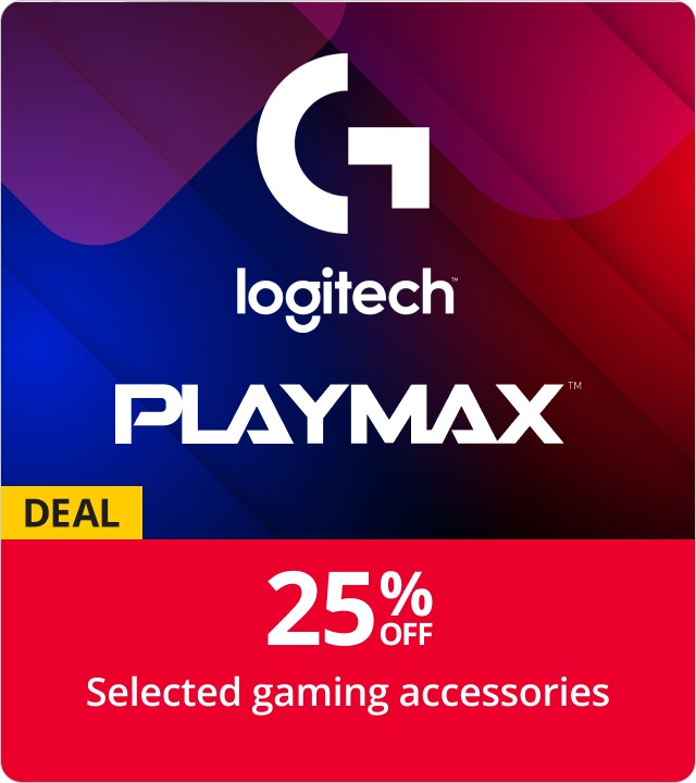 25% off Selected Logitech, Playmax Gaming Accessories