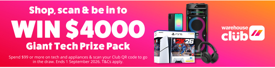 Shop, Scan & Be into win $4000 Giant Tech Price Pack