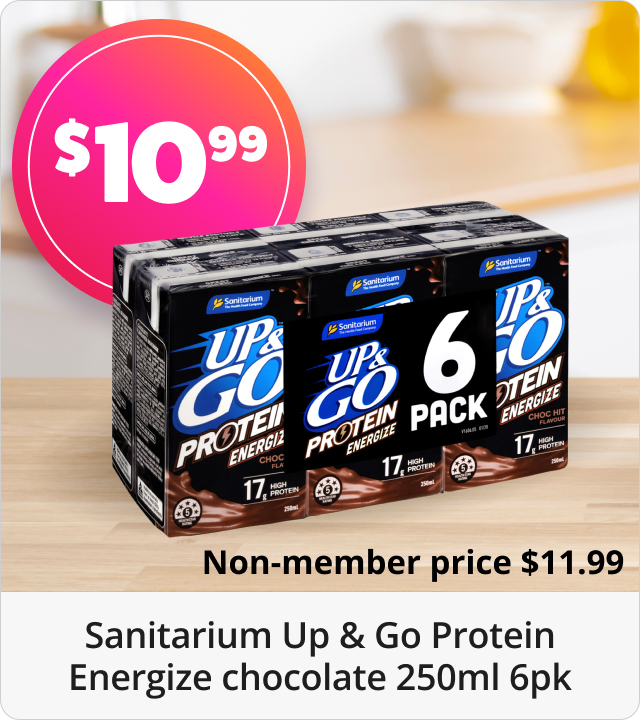 Sanitarium Up & Go Protein Energise Chocolate 250ml 6pk