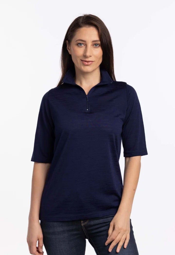 Summer 1/4 Zip Short Sleeve Navy