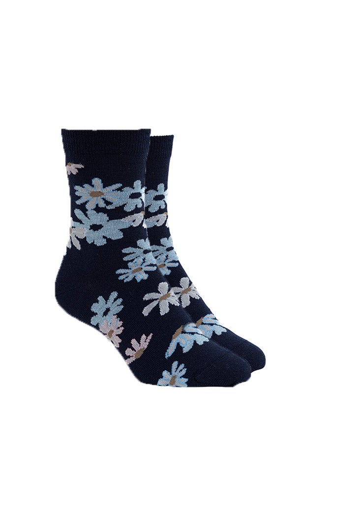 Merino Cosmos Sock Navy