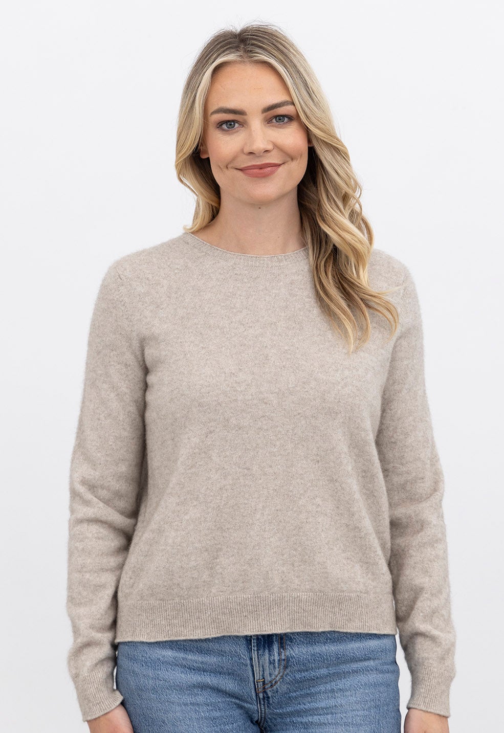 Merino Possum Crop Sweater Natural