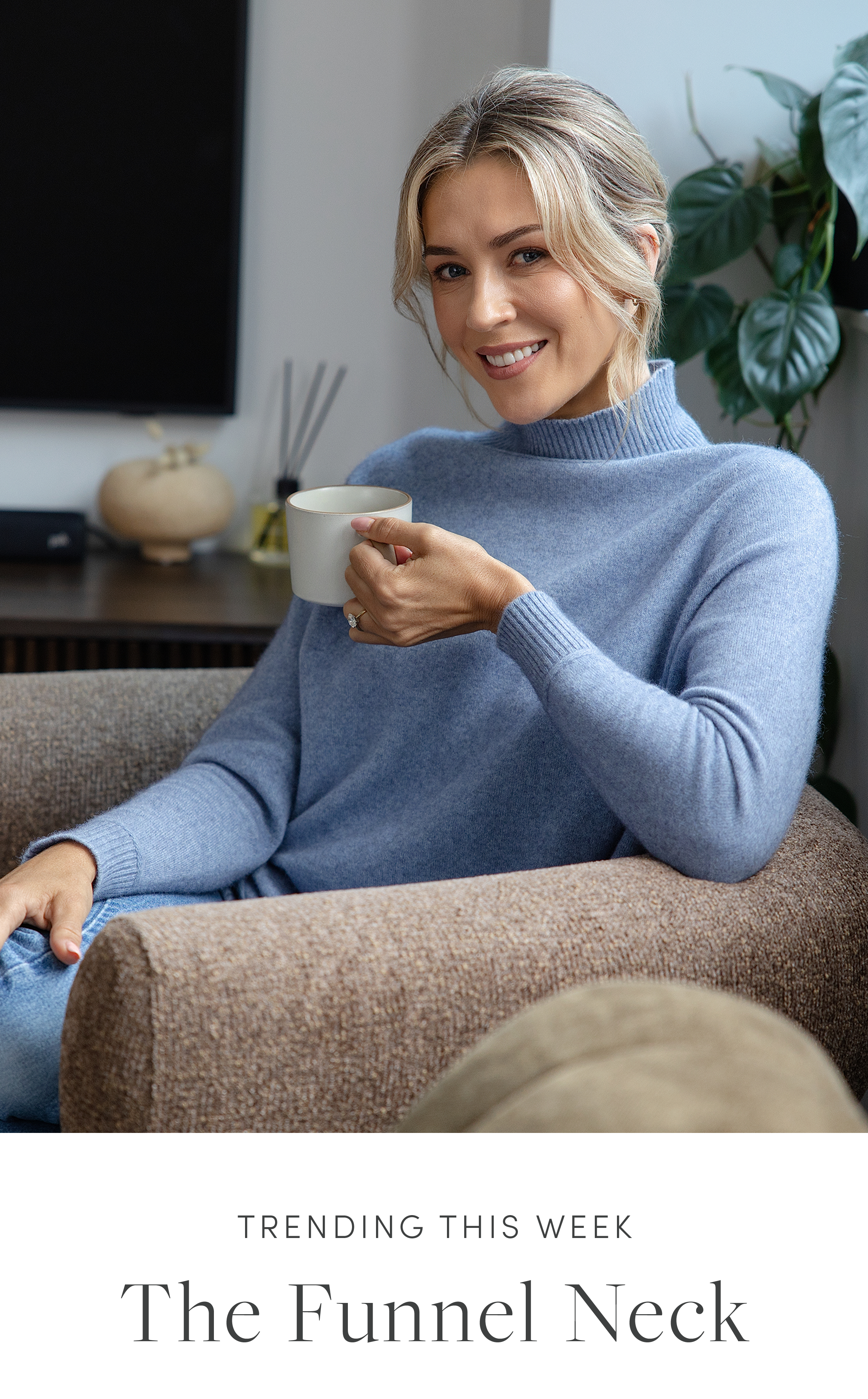 Merino Possum Funnel Neck Sweater Crystal