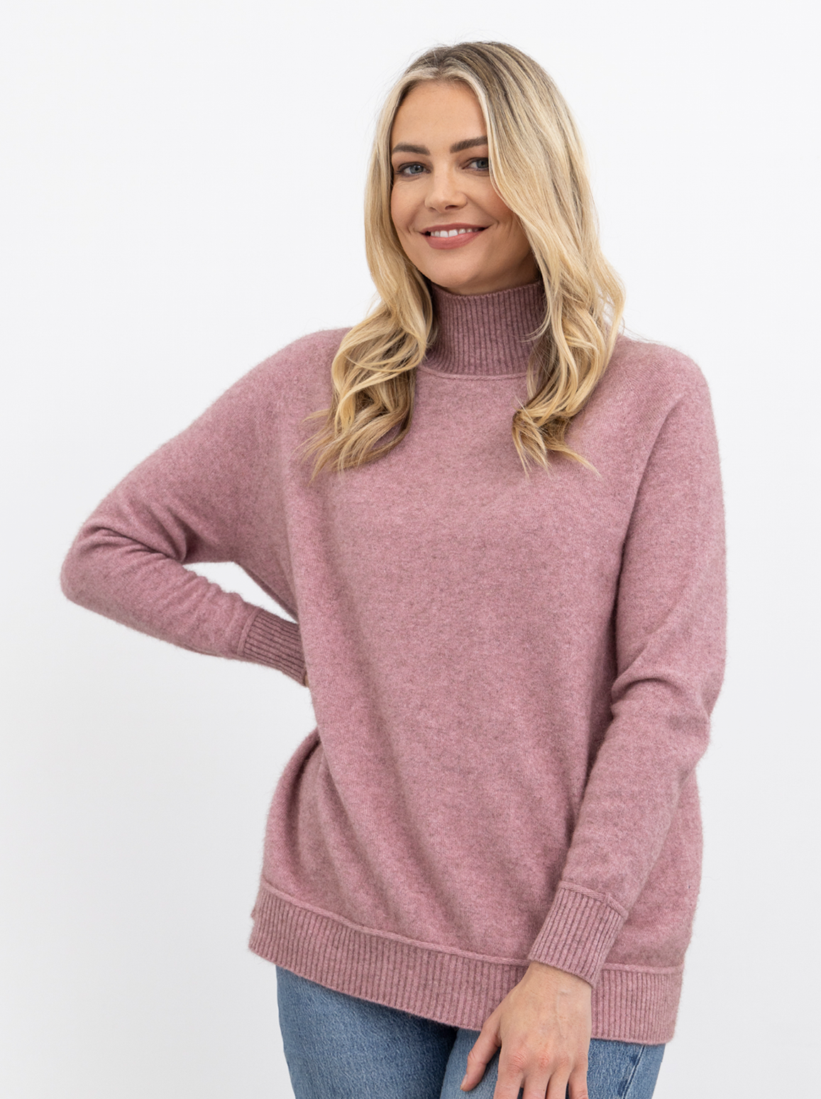 Merino Possum Funnel Neck Sweater Lily