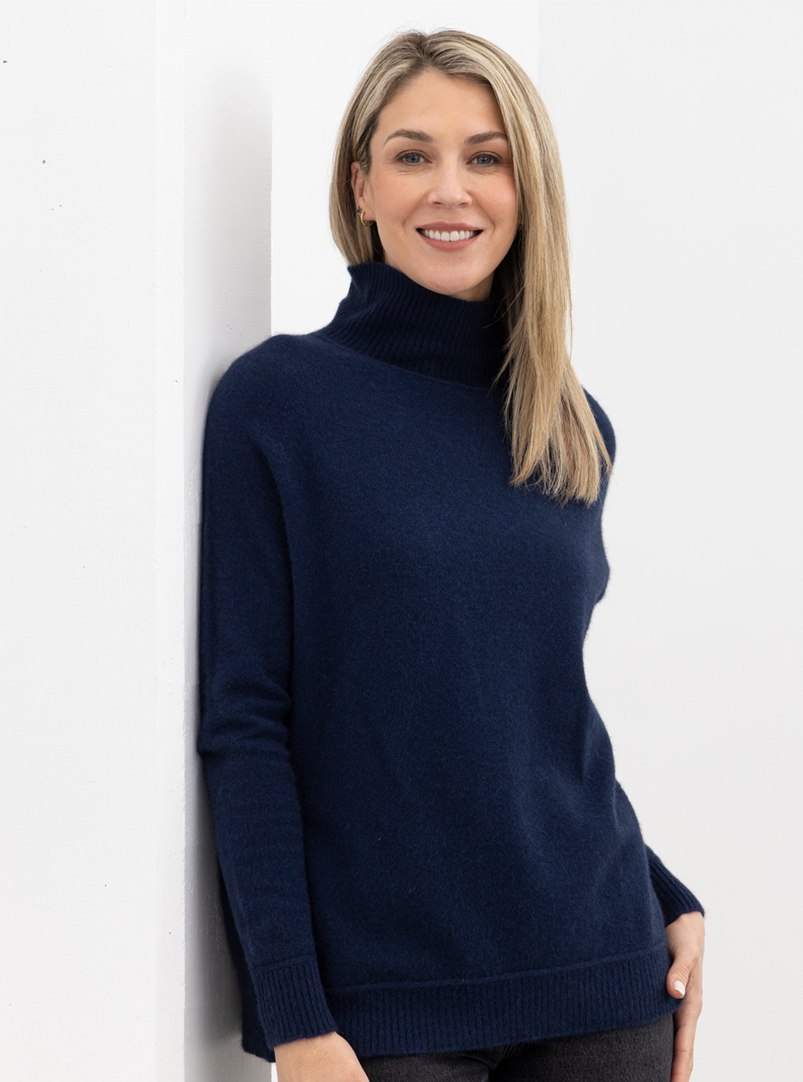 Merino Possum Funnel Neck Sweater Twilight