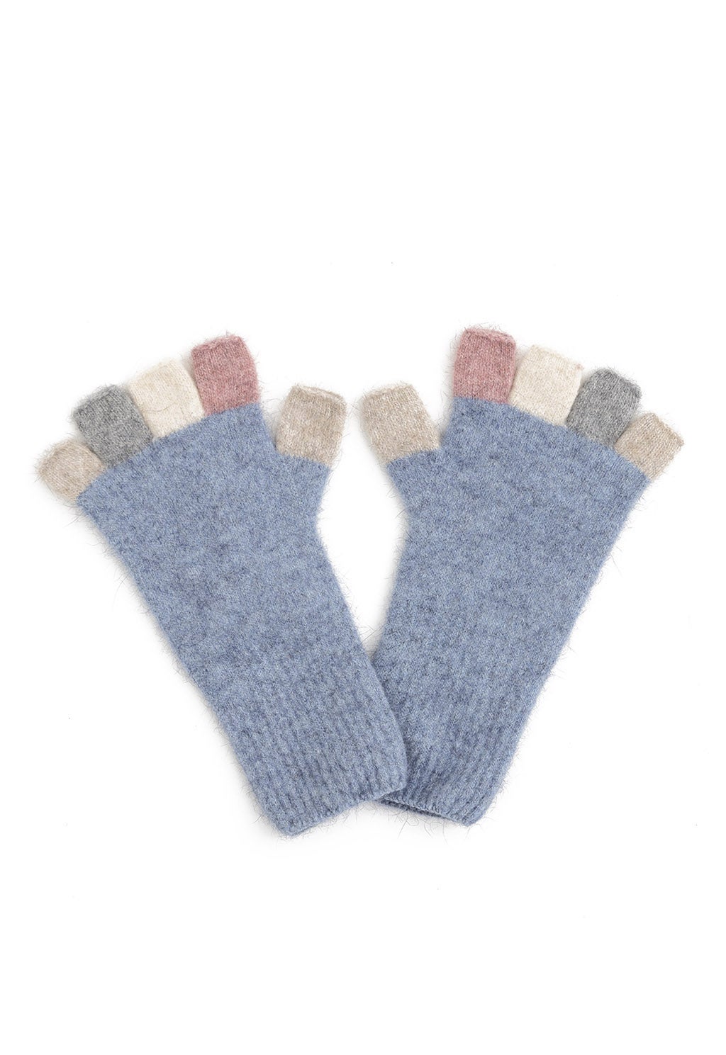 Merino Possum Multi Fingerless Gloves Crystal