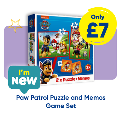 Paw Patrol Puzzle and Memos Game Set only £7
