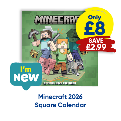 Minecraft 2026 Square Calendar only £8 save £2.99 I'm New